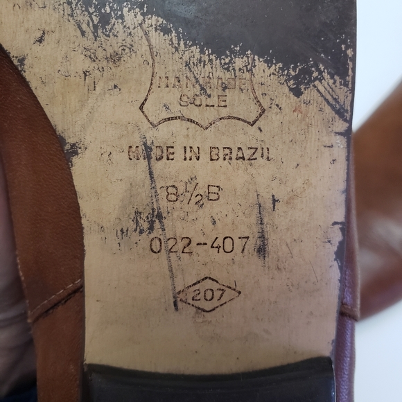 Europrep Brown Leather Pointy-Toe Ankle Booties Size 8.5 - Picture 7 of 13